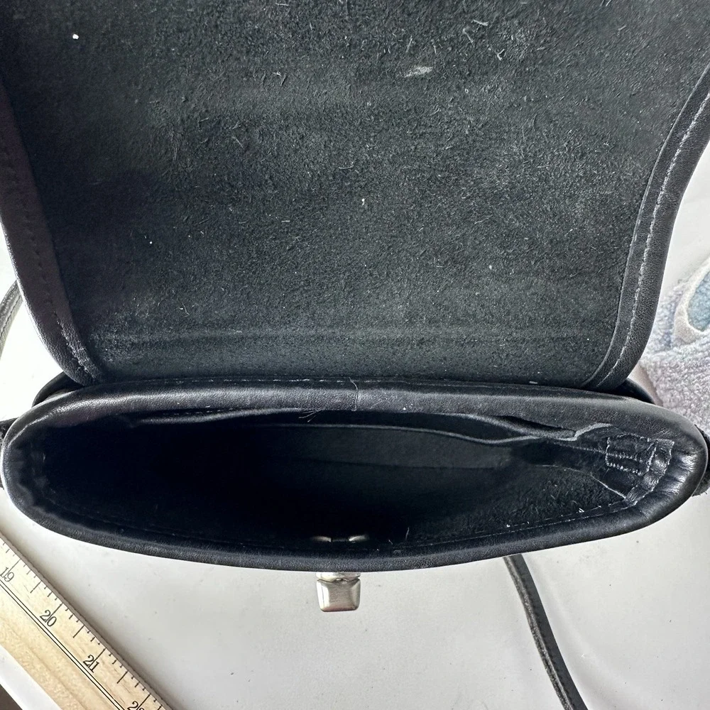 Vintage Coach Tango Flap 9049 Black Leather Turnlock‎ Crossbody